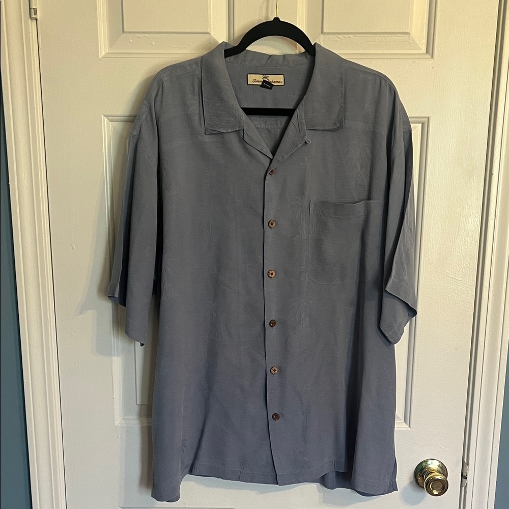 Tommy Bahama Slate Blue Silk Short Sleeve Shirt